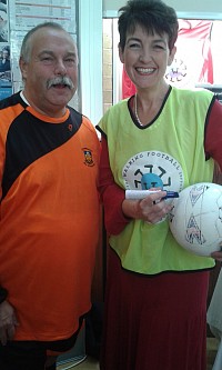 Jo Churchill MP supporting our Walking Football team